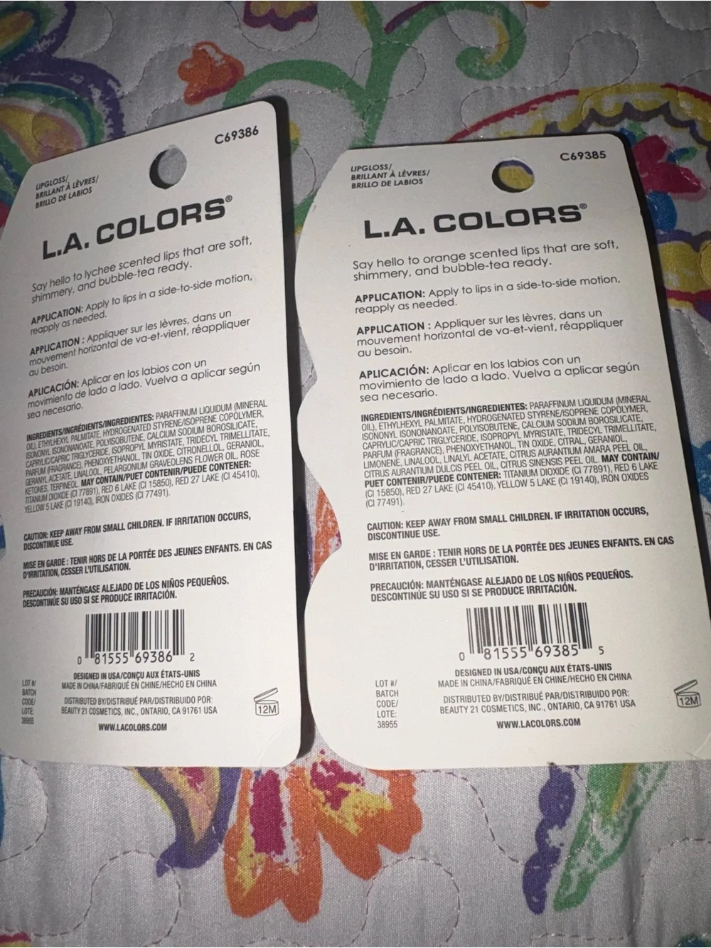 L.A. Colors Sheer Lip Gloss - Pearl Cafe (Brown) & It's Poppin (Silver) Duo